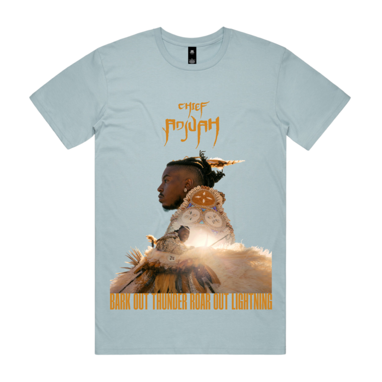 BARK OUT THUNDER ROAR OUT LIGHTNING TEE (PALE BLUE)