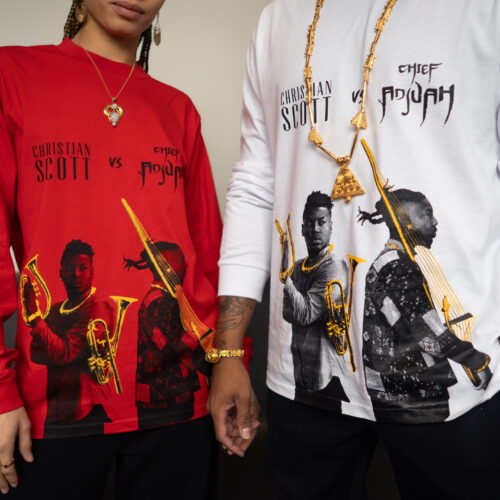 CHRISTIAN SCOTT VS CHIEF ADJUAH LONG SLEEVE (WHITE) & CHRISTIAN SCOTT VS CHIEF ADJUAH LONG SLEEVE (RED)