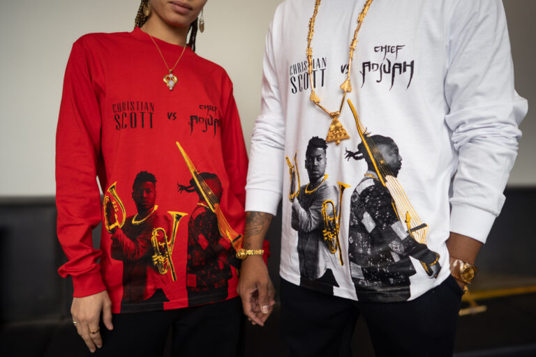 CHRISTIAN SCOTT VS CHIEF ADJUAH LONG SLEEVE (WHITE) & CHRISTIAN SCOTT VS CHIEF ADJUAH LONG SLEEVE (RED)
